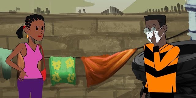 Still from the Facemask Dialogue explainer video by Utricle Studios